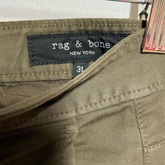 Rag & Bone Mens Military Stretch Chinos Army Green Pants Sz 31 - Picture 7 of 9